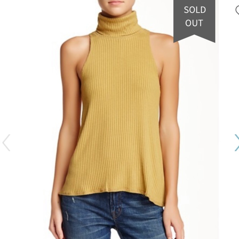 Free People City Drippy Turtleneck Tank Sz Medium